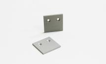 Aluminum End Cap Closed 20mm x 24.6mm Surface Mounted 180 Degrees Square