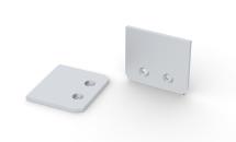 Aluminium Endcap Closed 26.6mm x 23.5mm surface mounted